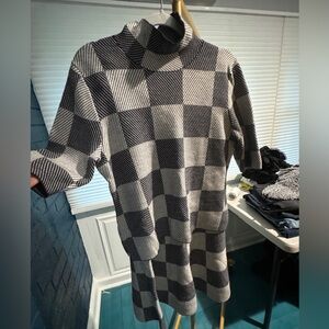 Ann Taylor Crop Mock Turtleneck Knit Cardigan & Matching Fit & Flare Skirt